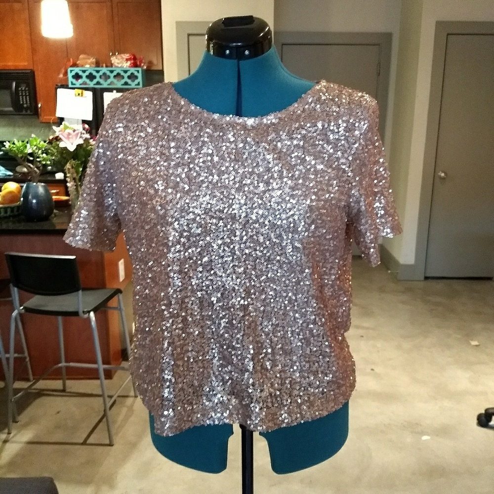 Champagne sequin top
